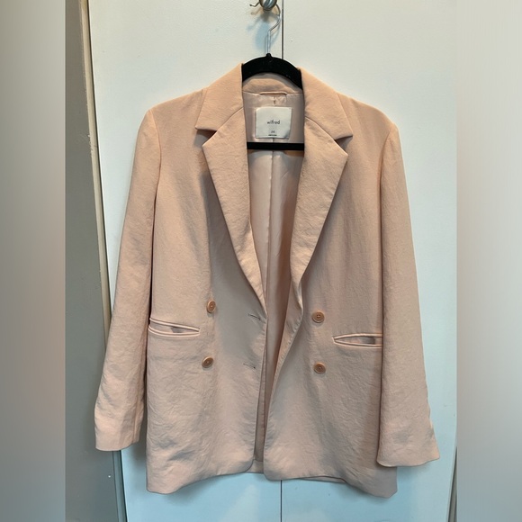Aritzia Wilfred Cherrelle Relaxed Pink Blazer Jacket xxs - Picture 1 of 5